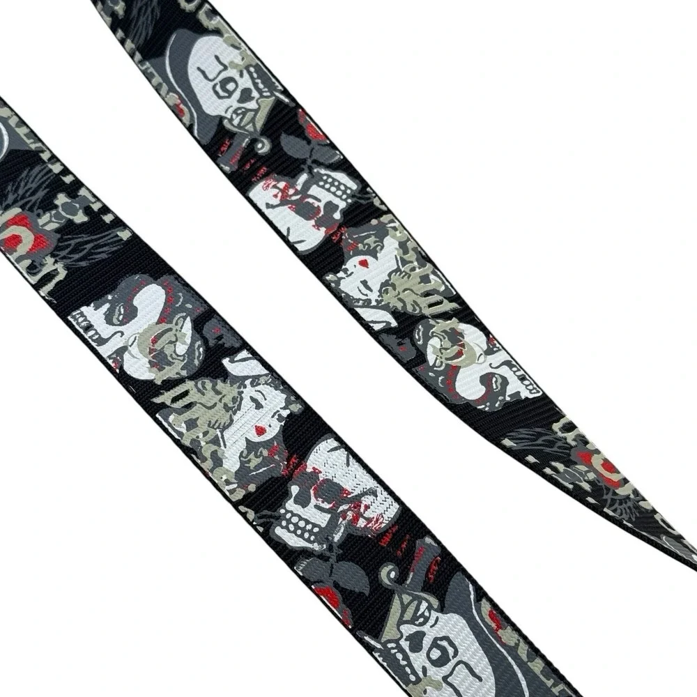 NEW Y2K Anchor‎ Blue Nylon Belt Adjustable Grunge Skull Roses Dark Romantic